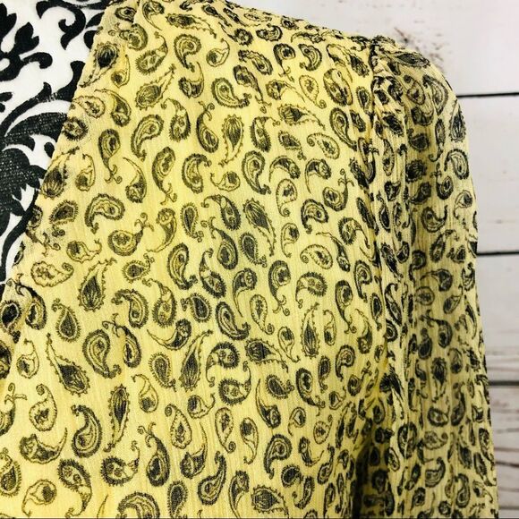Revolve Stevie May French Vanilla Paisley Open Back Ruffle Mini Dress Yellow - Picture 6 of 10